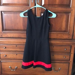 black dress with red stripe